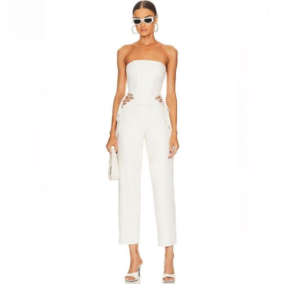 Camila Coelho White Cropped Jumpsuit - Picture 5 of 11